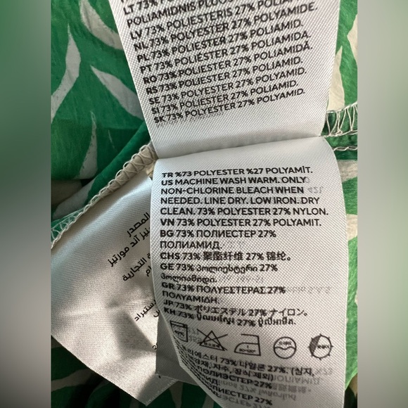 NWT H&M Green/Tan Leaf Print Tunic Top - Picture 4 of 4